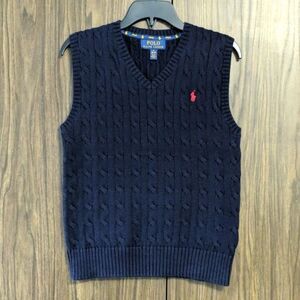 Cable-Knit Cotton Sweater Vest Size M (10-12)